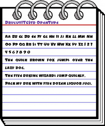 Drycut ITC Std Regular animated font preview