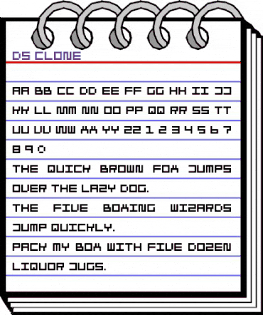 DS Clone Regular animated font preview