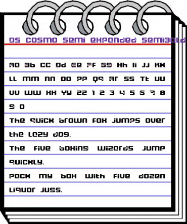 DS_Cosmo Semi-expanded SemiBold animated font preview
