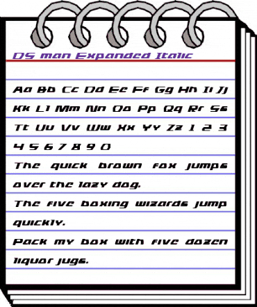DS man Expanded Italic Expanded Italic animated font preview