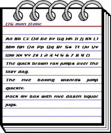 DS man Italic Italic animated font preview