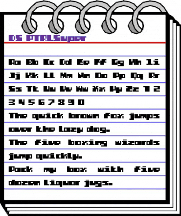 DS PTRLSuper Regular animated font preview