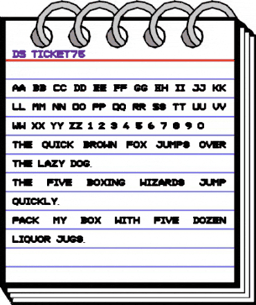 DS Ticket75 Regular animated font preview
