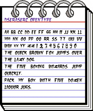 DS EraserC Regular animated font preview