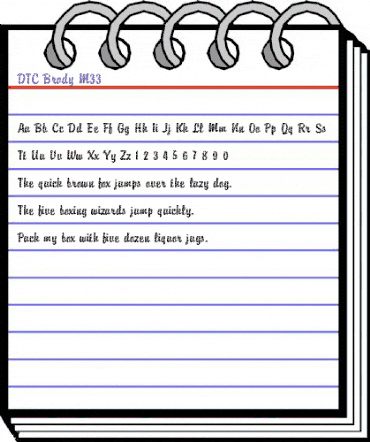 DTC Brody M33 Regular animated font preview