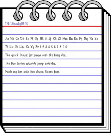 DTCBrodyM05 Regular animated font preview