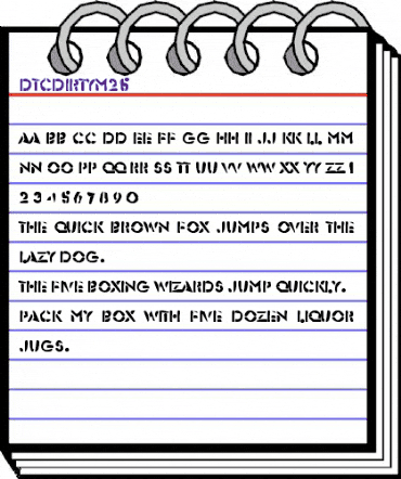 DTCDirtyM25 Regular animated font preview