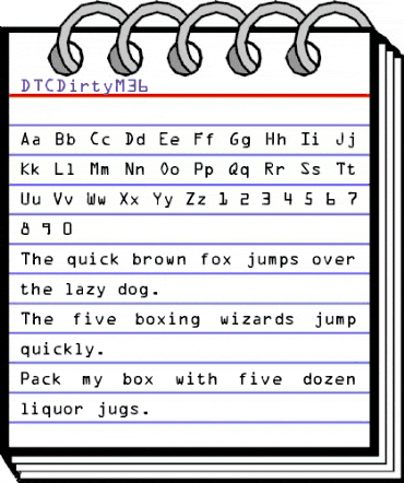 DTCDirtyM36 Regular animated font preview