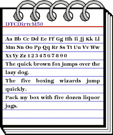 DTCDirtyM50 Regular animated font preview