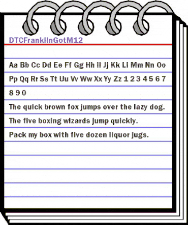 DTCFranklinGotM12 Regular animated font preview