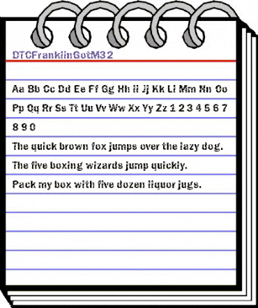 DTCFranklinGotM32 Regular animated font preview