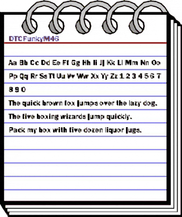 DTCFunkyM46 Regular animated font preview