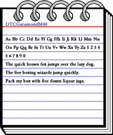 DTCGaramondM40 Regular animated font preview