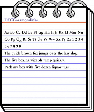 DTCGaramondM42 Regular animated font preview