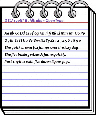 DTL Argo ST Bold Italic animated font preview