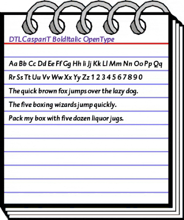 DTLCaspariT BoldItalic animated font preview