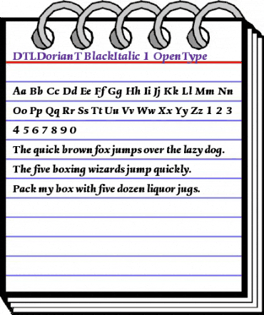 DTL Dorian T Black Italic animated font preview