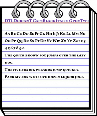DTL Dorian T Caps Black Italic animated font preview
