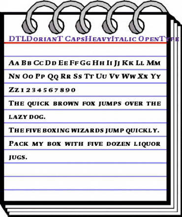 DTL Dorian T Caps Heavy Italic animated font preview