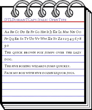 DTLDorianTCaps Italic animated font preview