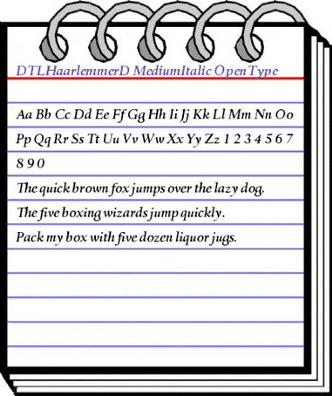 DTLHaarlemmerD MediumItalic animated font preview