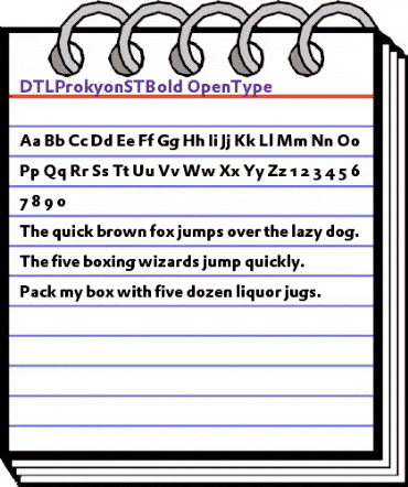 DTLProkyonST Regular animated font preview