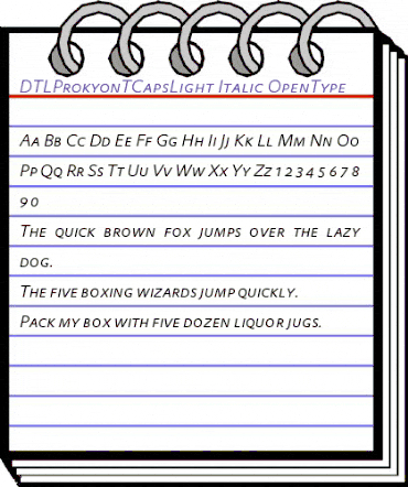 DTLProkyonTCapsLight Italic animated font preview
