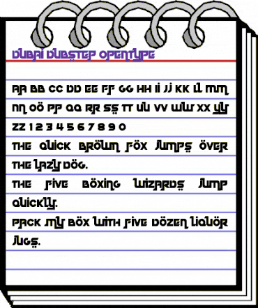 Dubai Dubstep Regular animated font preview