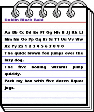 Dublin Black-Bold Regular animated font preview