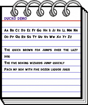 DUCKO DEMO Regular animated font preview