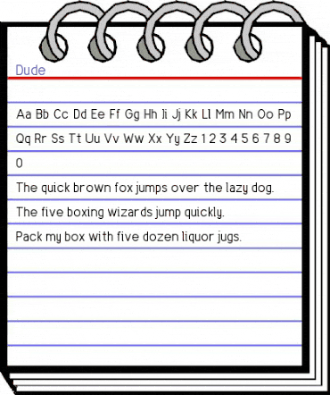 Dude Normal animated font preview