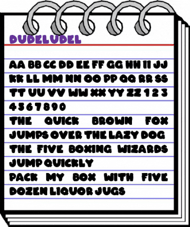 Dudeludel Regular animated font preview