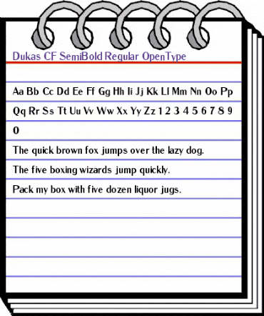 Dukas CF SemiBold Regular animated font preview