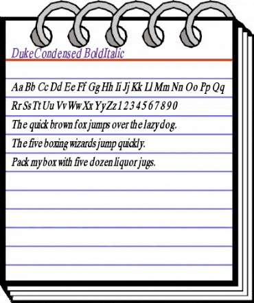 DukeCondensed BoldItalic animated font preview