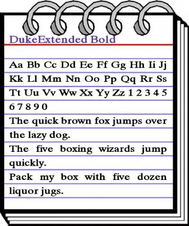 DukeExtended Bold animated font preview