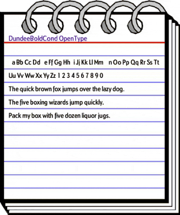 DundeeBoldCond Regular animated font preview