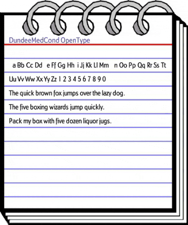 DundeeMedCond Regular animated font preview