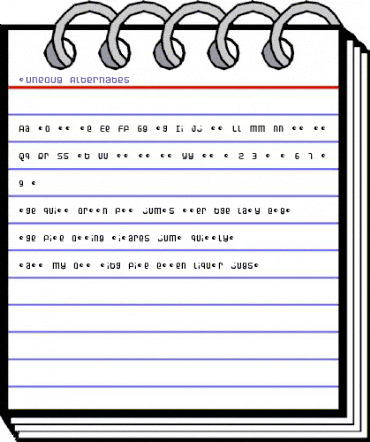 Dunebug Alternates Regular animated font preview