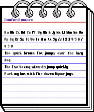 Dunford moore Regular animated font preview