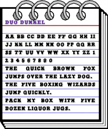 Duo Dunkel Regular animated font preview