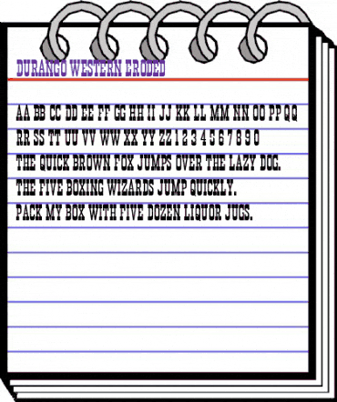 Durango Western Eroded Regular animated font preview