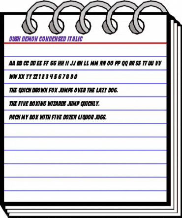 Dusk Demon Condensed Italic Regular animated font preview