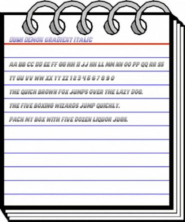 Dusk Demon Gradient Italic Regular animated font preview