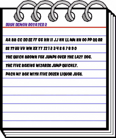 Dusk Demon Rotated 2 Regular animated font preview
