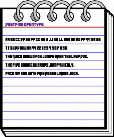 Dustfine Regular animated font preview