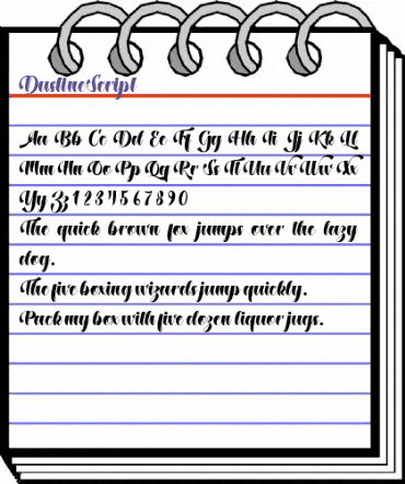 Dustine Script Regular animated font preview