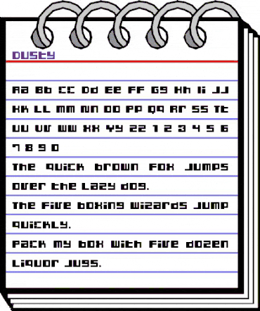 Dusty Regular animated font preview