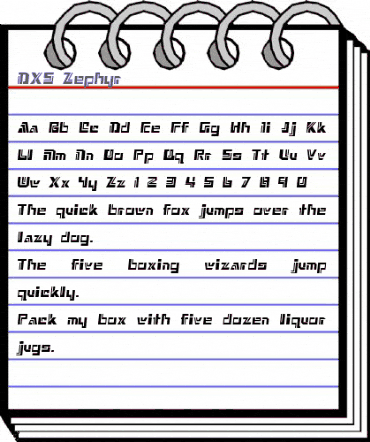 DXS Zephyr Regular animated font preview