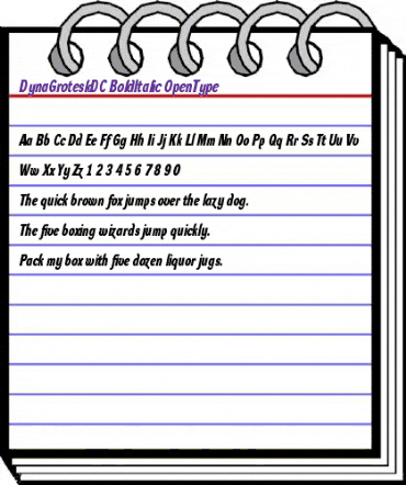 DynaGrotesk DC Bold Italic animated font preview