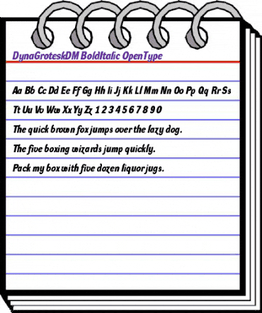 DynaGrotesk DM Bold Italic animated font preview